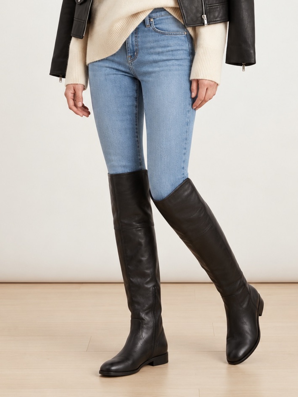 Aldo black leather over-the-knee boots. Size 6.5